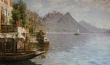 Peder Mork Monsted Canvas Paintings - Gandria Lago Di Lugano
